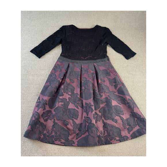 Gunbeyi Dress Dark Romantic Mid Century Lace Floral Size Medium - Picture 2 of 9